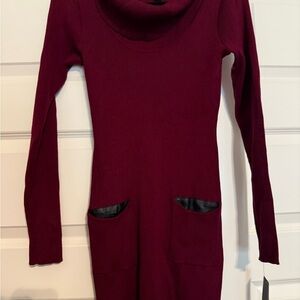 BCBGMaxAzria Burgundy Sweater Dress NWT
